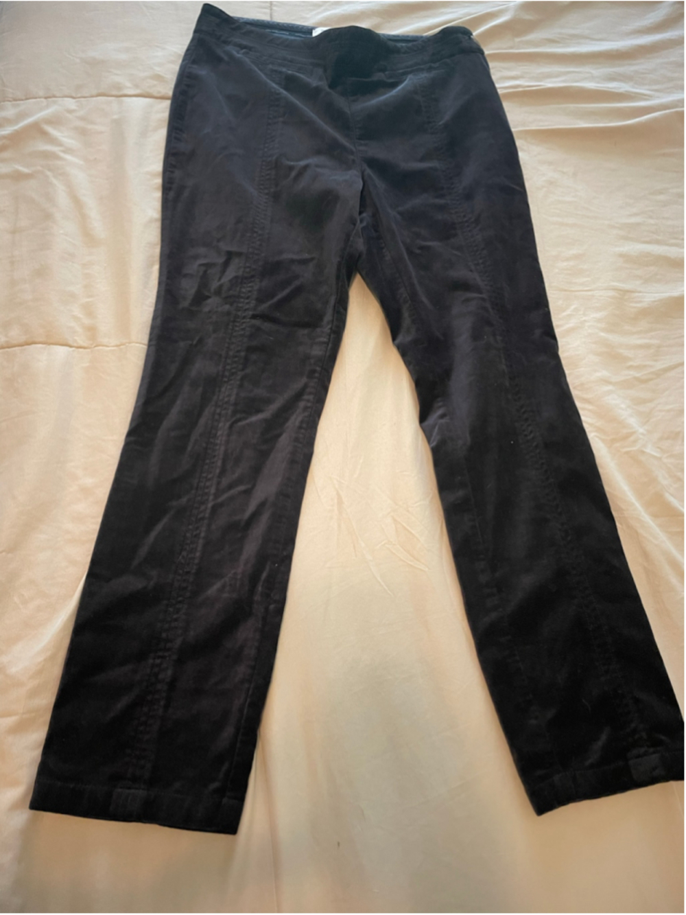 Anthropologie The Essential Slim velvet Straight Leg Pants Black Sz 6 whimsygoth